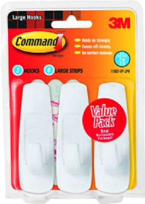 3M 3M Company 17003-3ES Large Hook Value Pack 3 Hooks 6 Strips