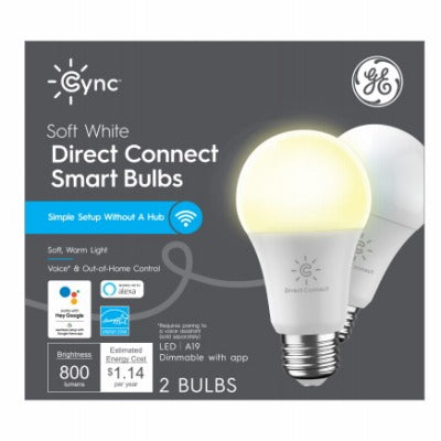 GE G E Lighting 93128963 Smart Led A19 9.5W Soft White 2 Pack