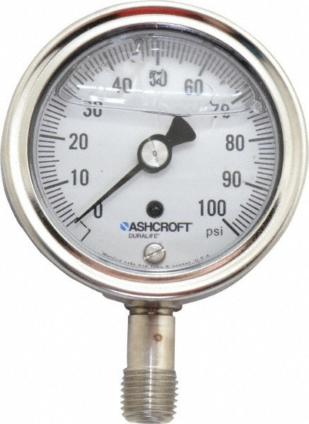 ASHCROFT Ashcroft 94476 Pressure Gauge 0-100 Psi 2.5in Dial Npt