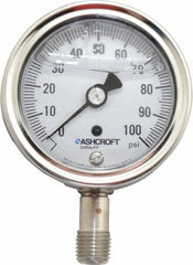 ASHCROFT Ashcroft 94476 Pressure Gauge 0-100 Psi 2.5in Dial Npt