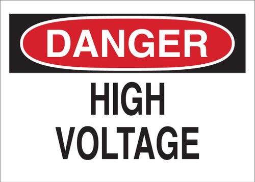 BRADY Brady 71565 Danger High Voltage Sign (7 in H x 10 in W)