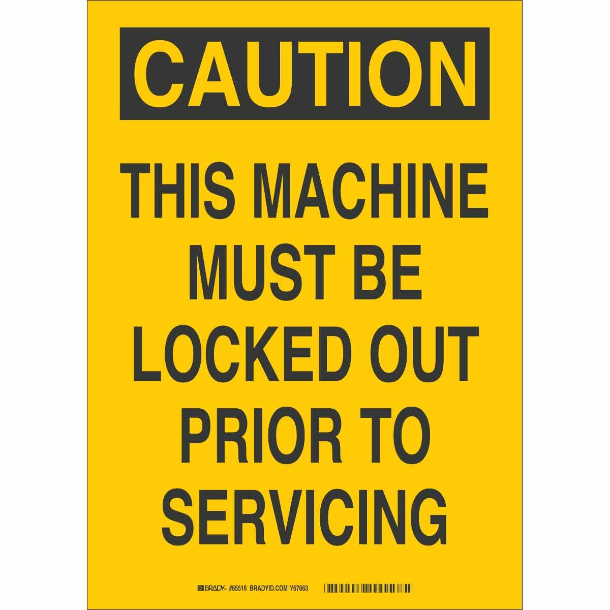 BRADY Brady 85890 Caution Sign 5 in x 3-1/2 in