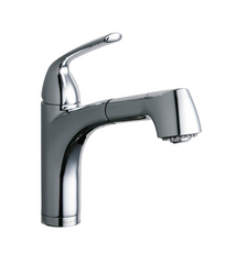 ELKAY Elkay LKGT1042CR Gourmet Single Hole Bar Faucet Pull-Out Spray and Lever Handle (1 Hole) LKAV1061MBCR