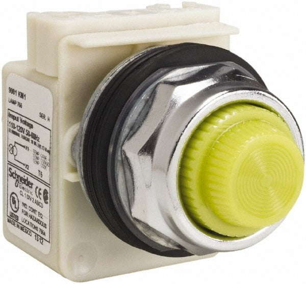 SCHNEIDER ELECTRIC Schneider Electric 9001KP1Y31 Indicating Light 120V Yellow