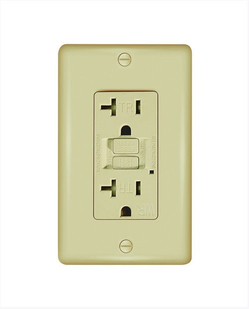 CYBER TECH LIGHTING Cyber Tech Lighting GLS20ATRWR-IV Tamper Resistant Weather Resistant Self-Testing GFCI Duplex Receptacle 20 Amp (Duplex) GLS20ATRWR-IV