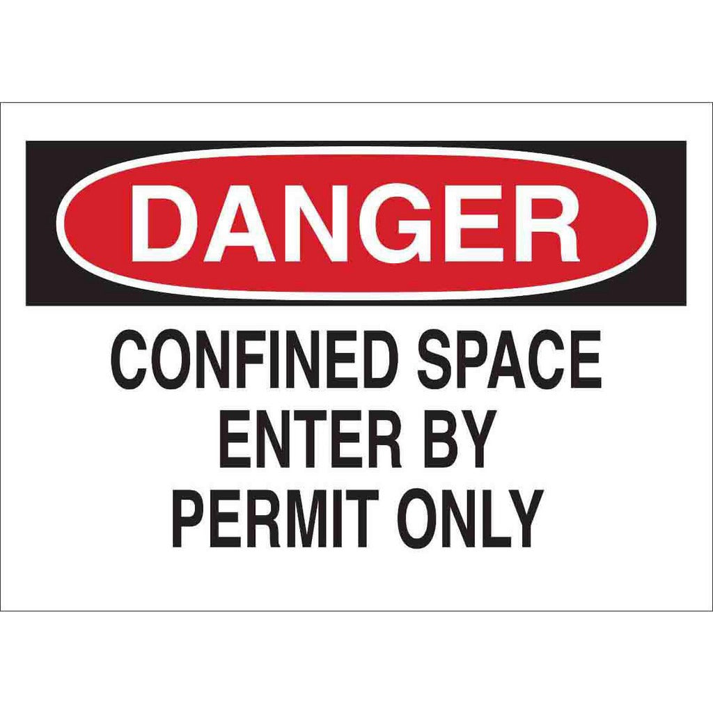BRADY Brady 22424 Confined Space Permit Required Safety Sign