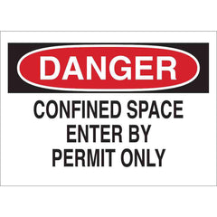 BRADY Brady 22424 Confined Space Permit Required Safety Sign