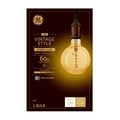 GE G E Lighting 36538 Led Vintage G40 Globe Bulb 5W
