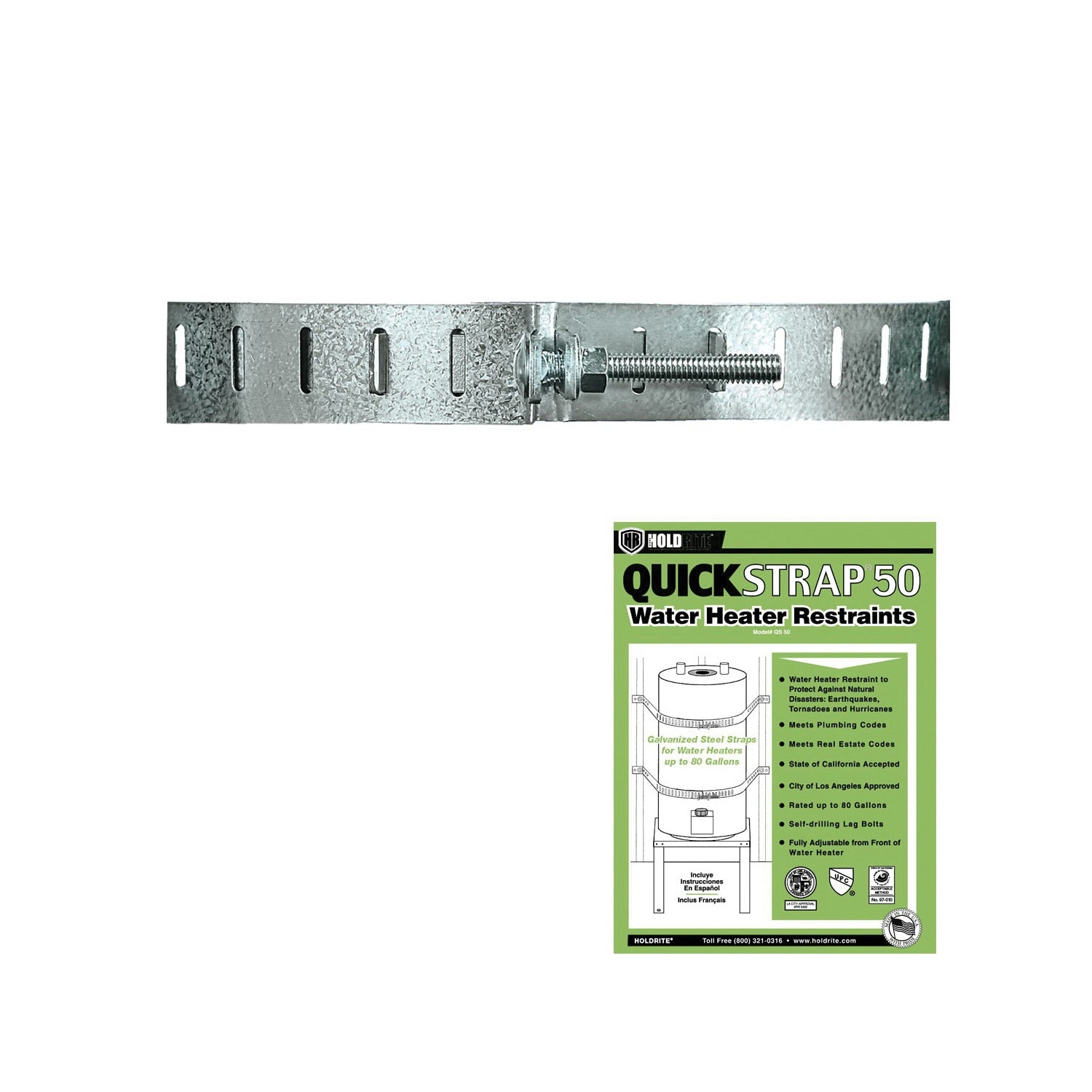 RWC Rwc QS-50-P Water Heater Seismic Restraint Up to 80 Gal