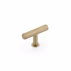 SCHAUB Schaub 5001-SSB Knurled T Cabinet Knob Satin Brass