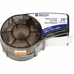 BRADY Brady 142808 Vinyl Label Maker Labels White Green 3/4 in