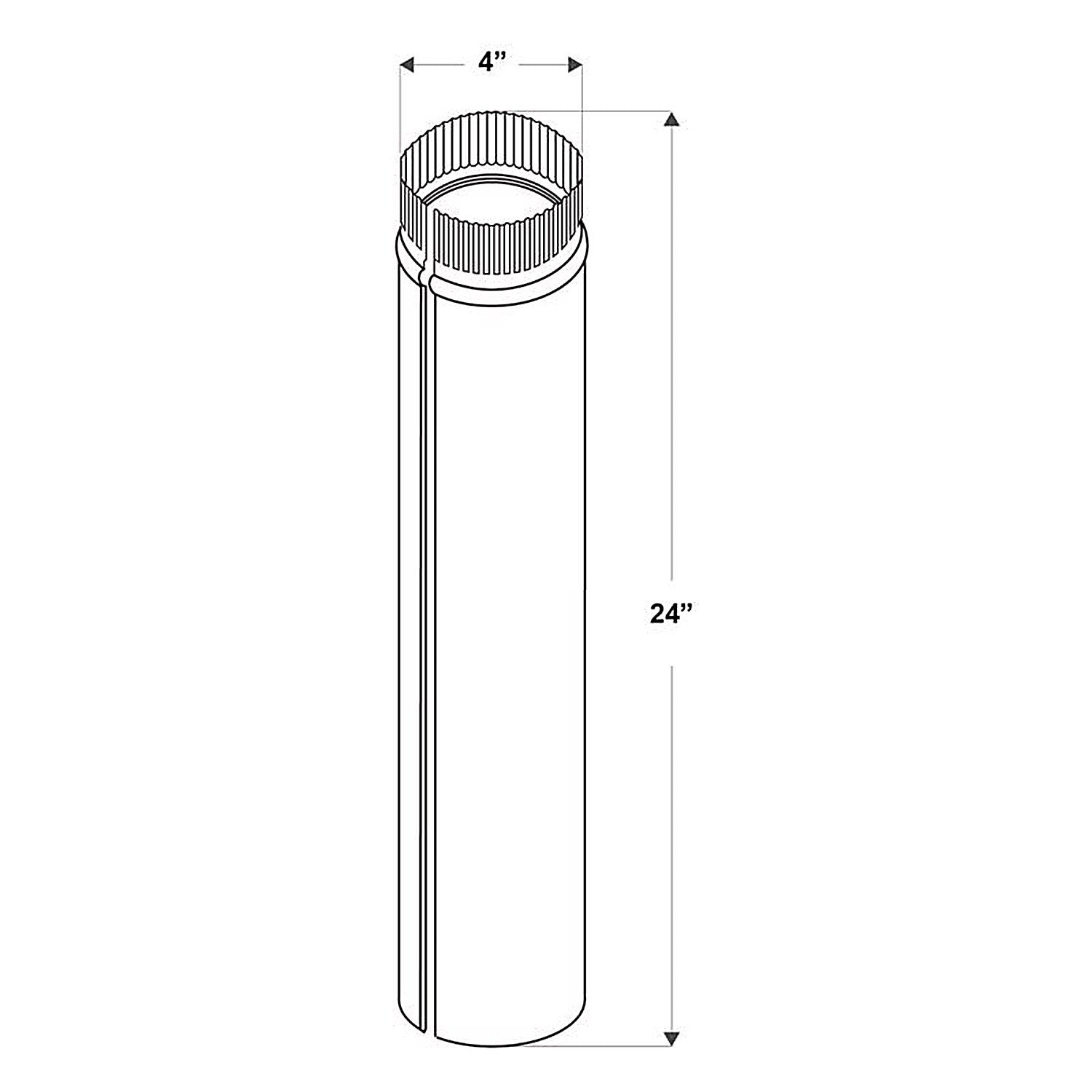 IMPERIAL Imperial GV0356 4 in x 24 in galvanized pipe 28 gauge (4 in x 24 in)
