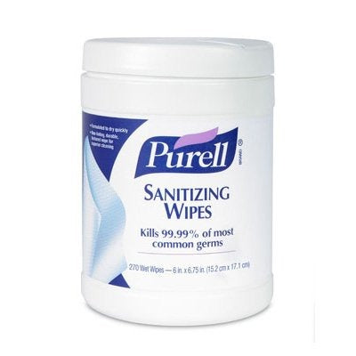 GOJO Gojo GOJ911306CT Sanitizing Wipes (6 x 6-3/4 in, 270 per canister, 6 per carton)