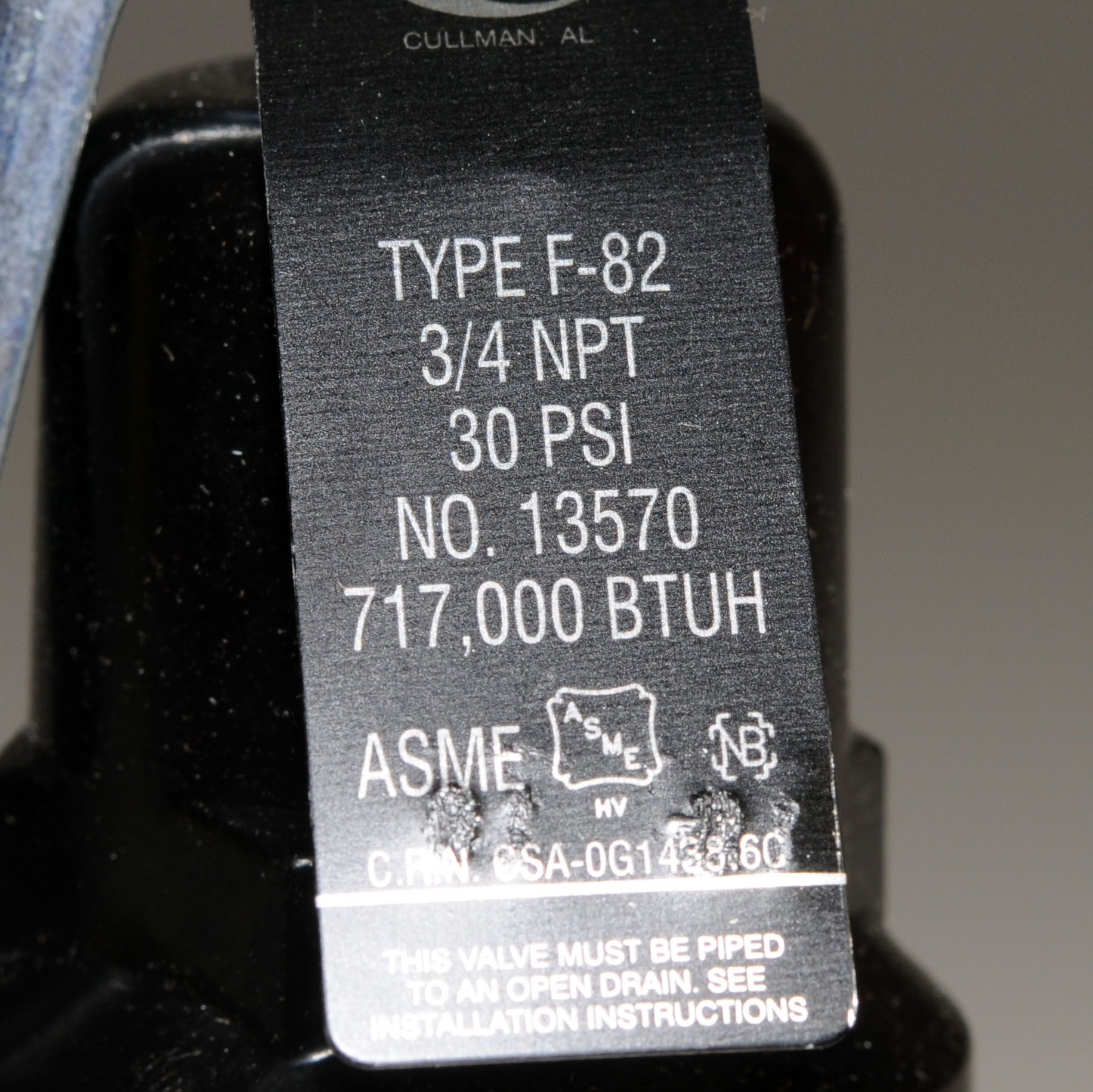 CASH-ACME Cash Acme 23341-0030 F-82 Pressure Relief Valve 30 PSI 3/4