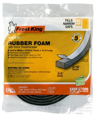 FROST KING Thermwell R338H Foam Weather Strip Tape Black 10 Ft