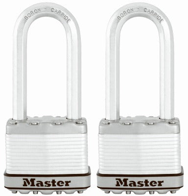 MASTER LOCK Master Lock Co M5XTLJCCSEN Ss Laminated Padlock 2 Pack