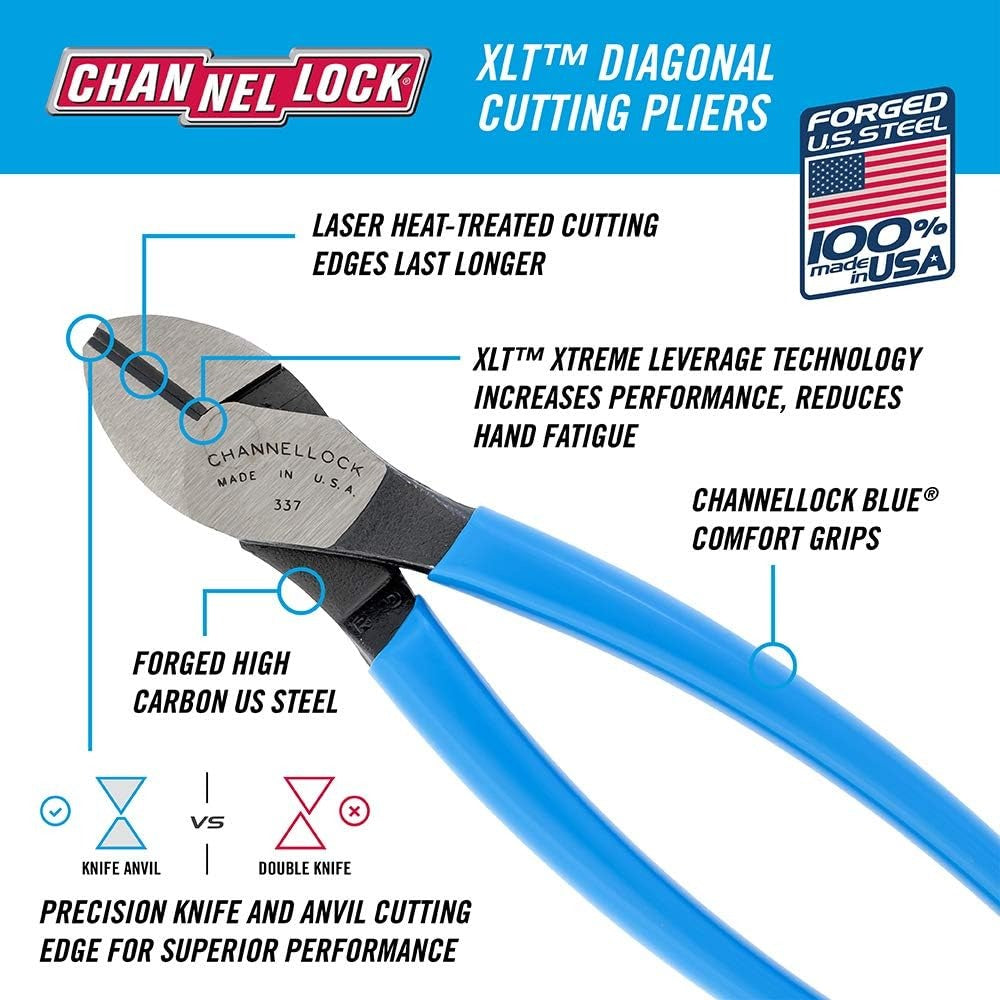 CHANNELLOCK Channellock 337 Diagonal Cutters 7 in. (Pack of 1)
