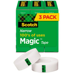 3M 3M MMM810H3 1/2 inches W Magic Tape (0.5 in x 36 yd, 3 Pack) MMM810H3
