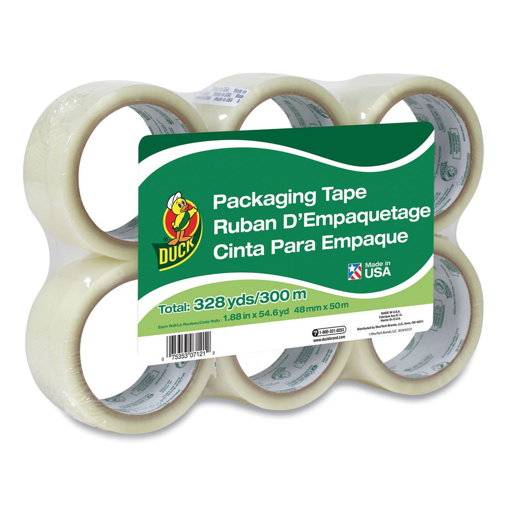 DUCK Duck DUC240053 Commercial Grade Packaging Tape 1.88 in x 54.60 yd (6 Pack)