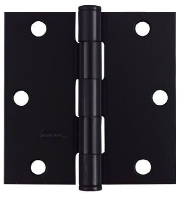 NATIONAL HARDWARE National Mfg N241-190 3.5in Black Square Mortise Door Hinge