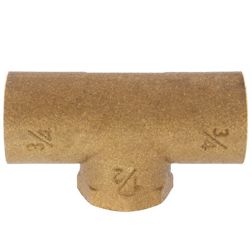 EVERFLOW Everflow CCFT3412-NL 3/4 X 3/4 X 1/2 NOM Cast Brass Reducing Tee C X C X F Lead Free