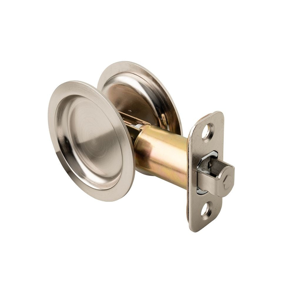 PAMEX Pamex PF2P30 Passage Round Sliding Door Lock Satin Nickel