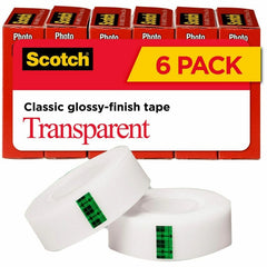 3M 3M MMM600K6 Transparent Tape 0.75 in x 27.78 yd (6/Pack) 600K6