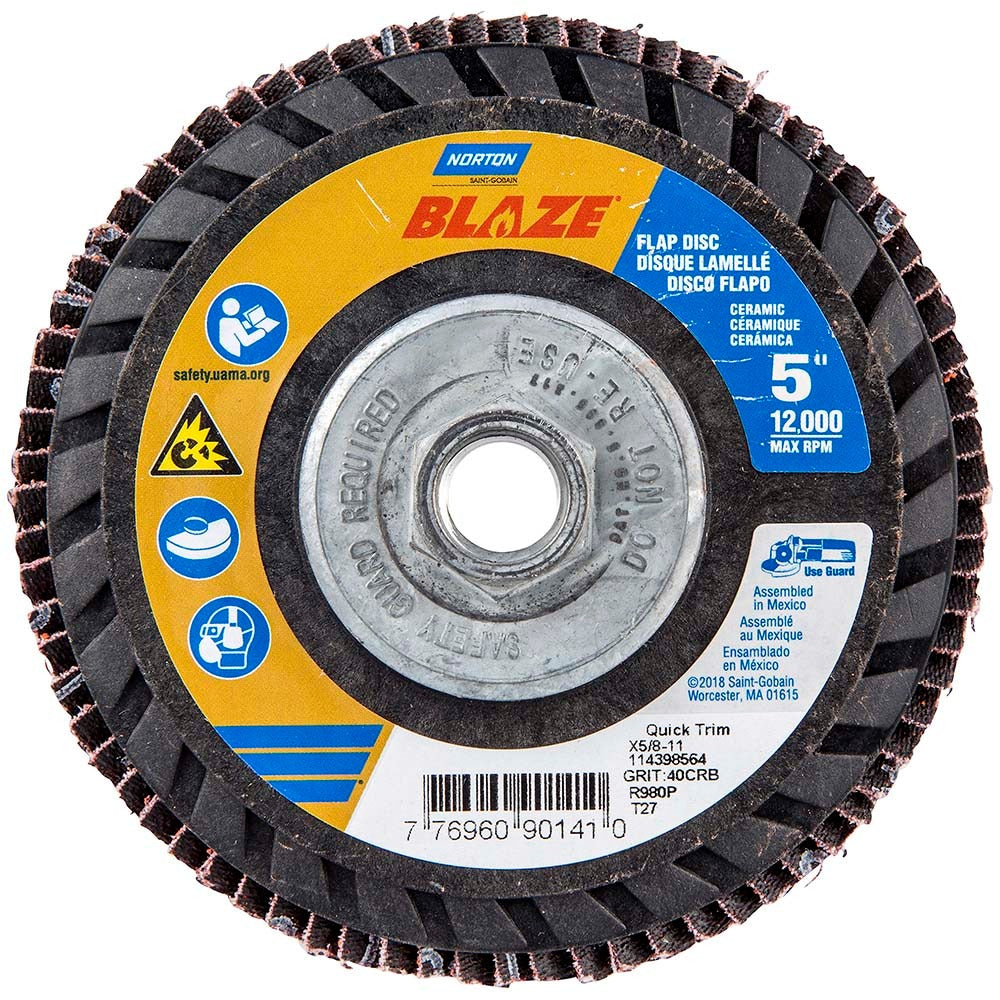 NORTON Norton 77696090141 Ceramic Alumina Flap Disc 40 Grit