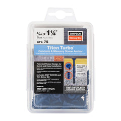 SIMPSON STRONG-TIE Simpson Strong-Tie TNT18114TFC75 Titen Turbo 3/16 x 1-1/4 Flat-Head 75-Pack