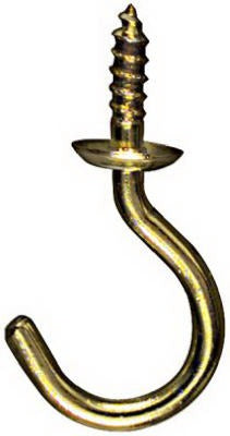 NATIONAL HARDWARE National Mfg N119-669 Brass Cup Hook 7/8 in 5 Pack 10 Lb