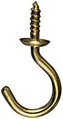 NATIONAL HARDWARE National Mfg N119-727 Solid Brass Cup Hook 1.5 in 2 Pack