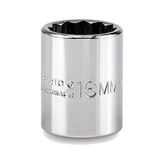 PROTO Proto J5216M 16mm 3/8 Drive 12-pt Chrome Hand Socket