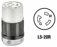 LEVITON Leviton R61-02313-0BX Locking Connector 20A 125V L5-20R