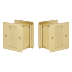 EMTEK Emtek EEPDSQU64SB Square Pocket Door Lock Satin Brass