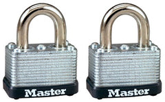 MASTER LOCK Master Lock Co 22T Warded Steel Padlock 1.5in Keyed Alike 2pk