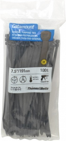THOMAS & BETTS Thomas Betts L-7-50-0-C Standard Cable Tie 50 Lb 100 Pack