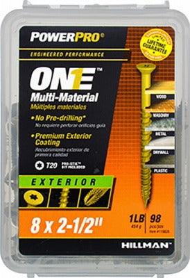 HILLMAN Hillman Fasteners 116828 Exterior Screw 8x2.5 in 91 Pack