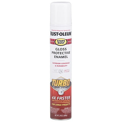 RUST-OLEUM Rust-oleum 334133 Gloss White Turbo Spray Paint 24 Oz