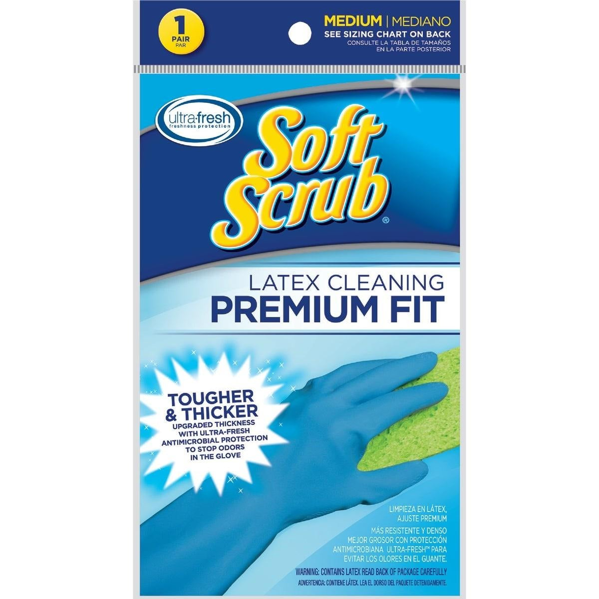 SOFT SCRUB Soft Scrub 12411-26 Medium Premium Fit Latex Rubber Glove Pack