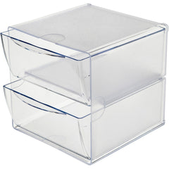 DEFLECTO Deflecto DEF350101 Stackable Cube Organizer (2 Drawers, 6 in x 6 in x 7.5 in)