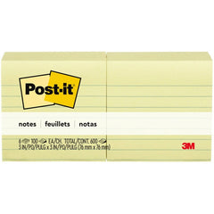 3M 3M 630-6PK Post-it Lined Notes 3 x 3 6/Pack MMM6306PK
