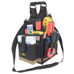 CLC Custom Leather Craft 1526 Tool Carrier Bag 8 x 8 in. Black/Khaki Fabric Multi-Compartment Tool Tote