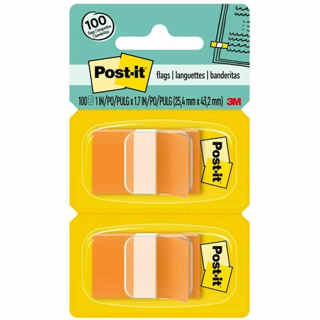3M 3M MMM680WE2 Post-it Flags 1 inches x 1.75 inches (100 Flags)