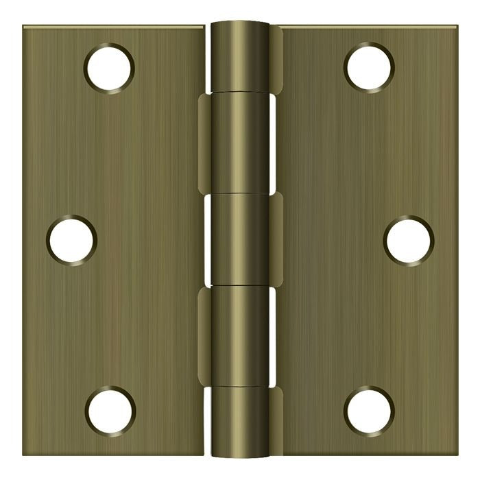 DELTANA Deltana S33U5-R Square Hinge 3x3 in Antique Brass
