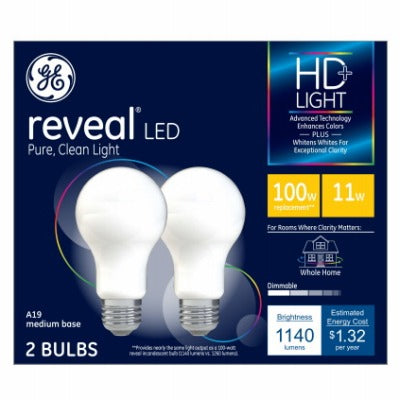 GE G E Lighting 46657 A19 Led Bulb 11W 1140 Lumens 2 Pack