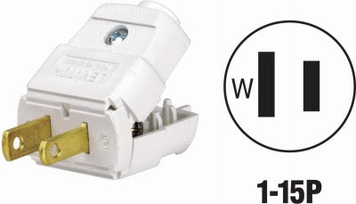 LEVITON Leviton Mfg Co 036-00101-2WP Cord Plug 15A 125V Nema 1-15P