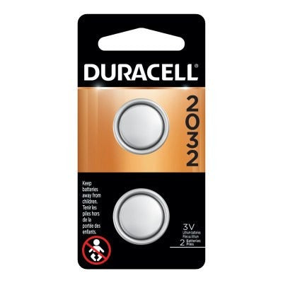 DURACELL Duracell durdl2032b2pk CR2032 3V Lithium Coin Cell 2 Pack