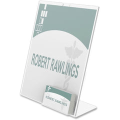 DEFLECTO Deflecto DEF590601 Slanted sign holder Business card pocket 8-1/2 x 11
