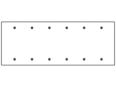 MULBERRY METAL PRODUCTS Mulberry 99156 6-Gang Standard Wallplate (4.5 in H x 11.812 in W)