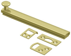 DELTANA Deltana 6SBCS3 Surface Bolt Concealed Screw 6 Inches Bright Brass